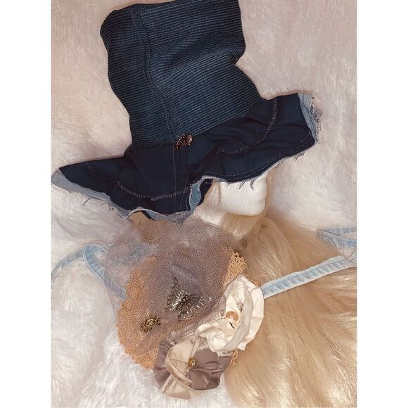 Custom Jean‎ Embroidered Reversible Denim Floppy Top Hat Medium main image 4